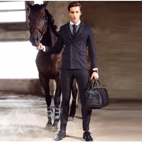 TPSAADE 2 Pieces Double Breastd Men' Suit Groom Fashion Wedding Dress Mens Business Suit 2 Pieces (Jacket+Pants) Custom Made