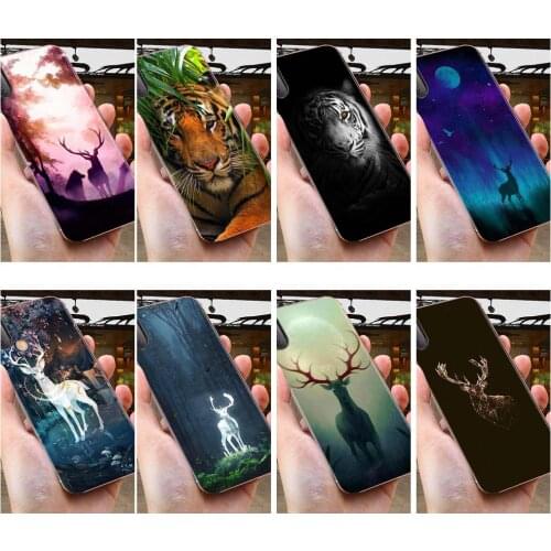 TPU Phone For Samsung Galaxy S9 S10 S20 Plus Ultra S6 S7 S8 Edge Plus Animal Deer Tiger Art