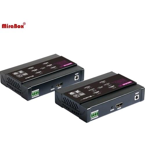 Mirabox 100m 4K Many to Many KVM Extender USB2.0 Pass-through, 4K@30Hz 4:4:4, Latency