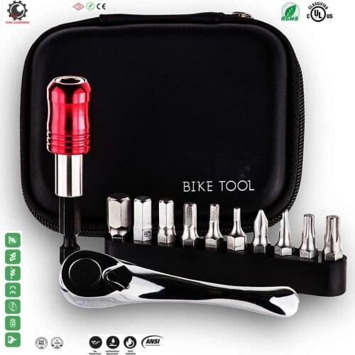 BIKE TOOL Mini Ratchet Tool Set Reliable Stylish Multitool Repair Kit for Road Mountain Bikes Versatile EDC,Cycling Maintenance