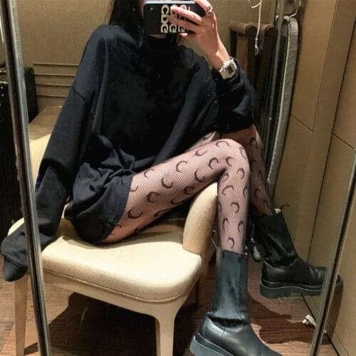 Japanese Style Womens Tights Summer Nylon Print Stockings Sexy Lingerie Female Hosiery Seamless Fishnet Mesh Pantyhose Tight