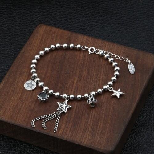 Hot Sale Stars Charm Bracelets For Women Silver Color Bracelet & Bangle Trendy Jewelry Europe American Style Link Chain Bracelet