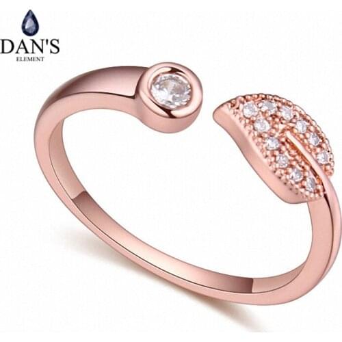 DANS Real Austrian Crystals Brand AAA Zirconia Micro Inlays Fashion Ring for women New Geometric 116271rose