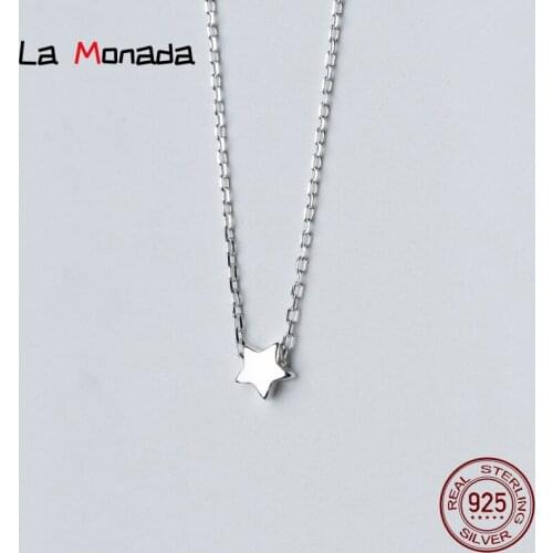 43cm-46cm Female Necklace For Women On Neck Silver 925 Chain Necklaces Women Star Pendant Girls Fashion Jewelry Minimalist