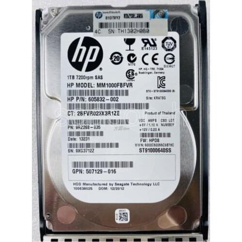 HP 605835-B21 606020-001 1T 2.5" 7.2K SAS RPM Hard Drive