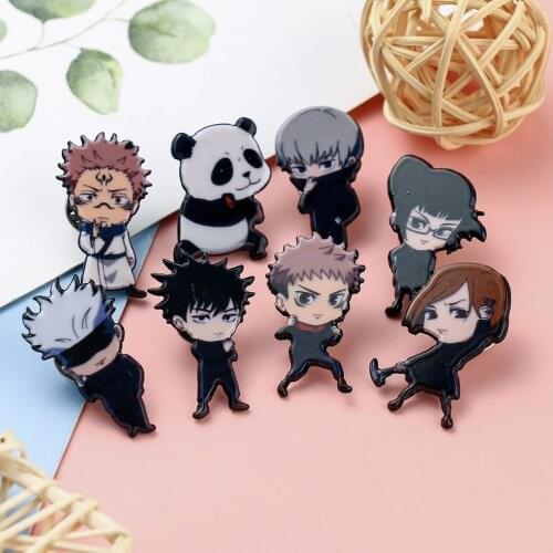 Jujutsu Kaisen Cosplay Props Badge Brooch Gojo Satoru Yuji Itadori Fushiguro Kugisaki Halloween Party Gifts Women Men Enamel Pin