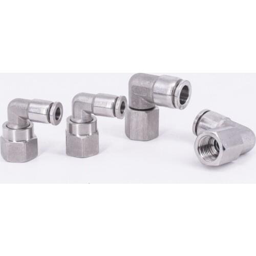 1/8" 1/4" 3/8" 1/2" BSP Female x 4-16mm Elbow Pneumatic 304 Stainless Steel Push In Quick Connector Release Air Fitting Homebrew