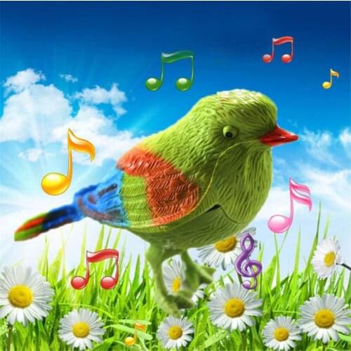 1PC Novelty Voice Controlled Bird Call Chirp Electronic Pet Gag Kids Baby Toy Toddler