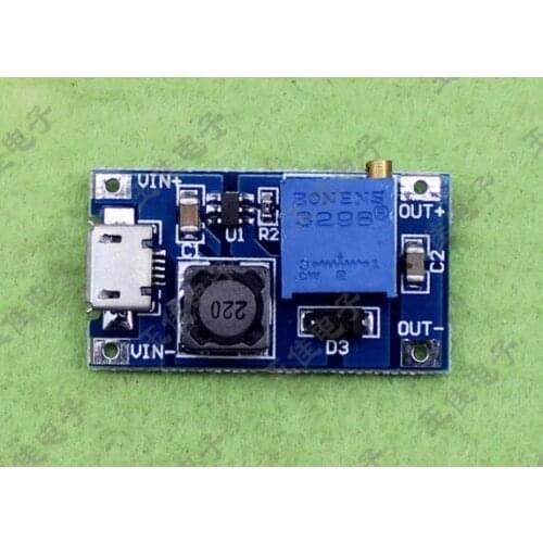 10pcs/lot 2a Boost Board DC-DC Boost Module Wide Voltage Input 2 / 24V Up to 5/9/12 / 25V Adjustable