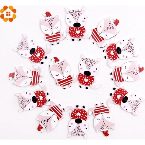 24PCS Cartoon Squirrel Wooden Supplies With Rope Wood Pendants For Christmas Party Xmas Tree Ornaments Kids Gifts Decorations