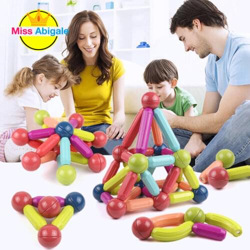 25-144Pcs Big Size Magnetic Stick Building Blocks game magnets children Set Kids Magnets for children Magnetic Toy Bricks
