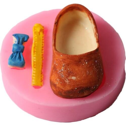 3D Baby Shoes Silicone Soap Mold Fondant Cake Decorating Tools Sugarcraft Chocolate Biscuit Gumpaste Mould Mold for Baking