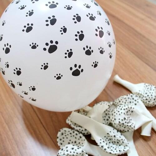 50pcs Dog footprints White latex Balloons 12inch air inflatable Balloon birthday party animal theme party supplies classic toy