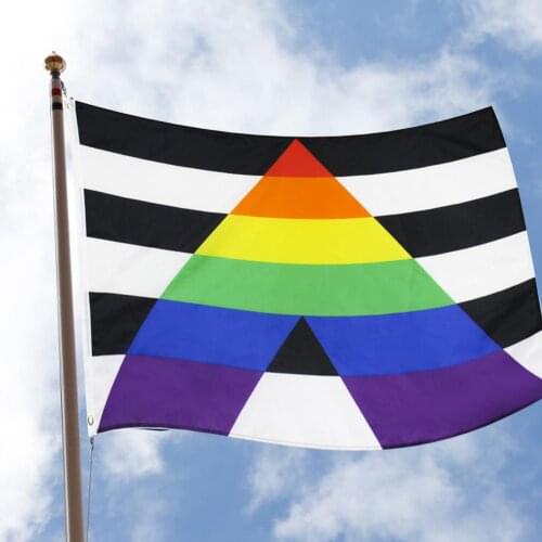 90*150cm Gay Straight Ally Flag LGBT Straight Alliance Rainbow Flags For Decoration Accessories Supplies