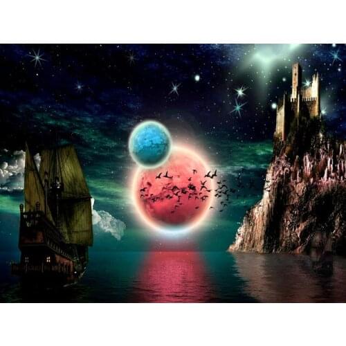 Diamond Painting Moon Space Planet Landscape DIY 5D Diamond Embroidery Sale Full Set Rhinestone Cross Stitch Home Decor