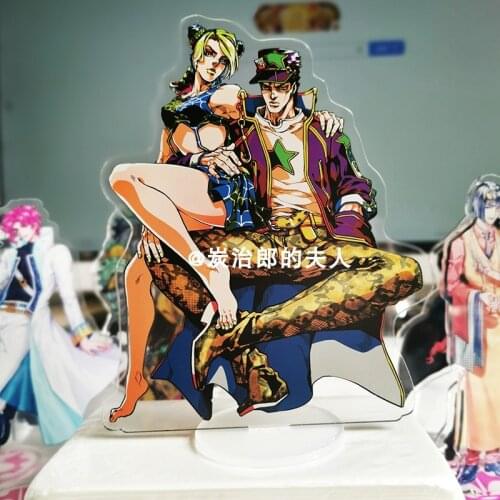 Anime JoJos Bizarre Adventure Acrylic Stand Figure Model Plate KUJO JOTARO Noriaki Kakyoin Desktop Decor Toy Student Cosplay