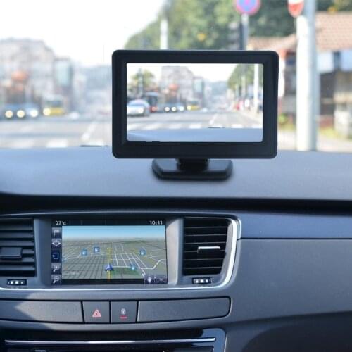 4.3 Inch Car Mirror Monitor Vehicle Rear View Reverse Backup Car LED Camera Video Parking System Easy Installation