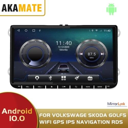 9inch Car Stereo Android 10.0 Multimedia Video Player FM RDS WIFI GSP Navigation Support Microphone Rearm Camera For VOLKSWAGEN