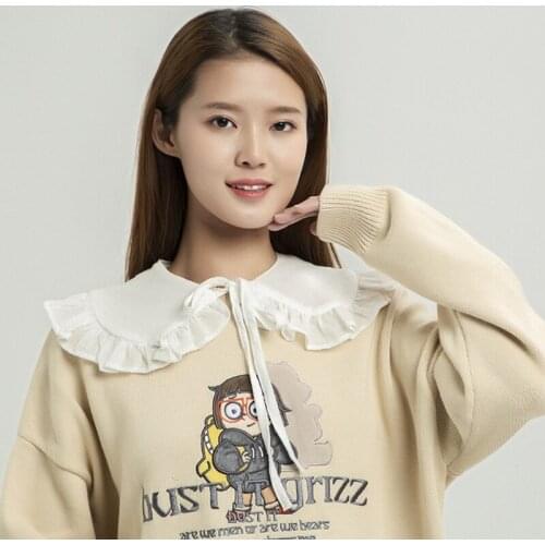 White Shawl Doll Fake Collar Female Ruffled Trim Detachable Half Shirt Scarf