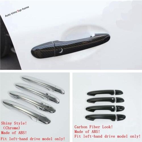 Yimaautotrims Side Door Handle Catch Pull Doorknob ABS Chrome / Carbon Fiber Look Cover Trim Fit For Mazda CX-5 CX5 2017 - 2021