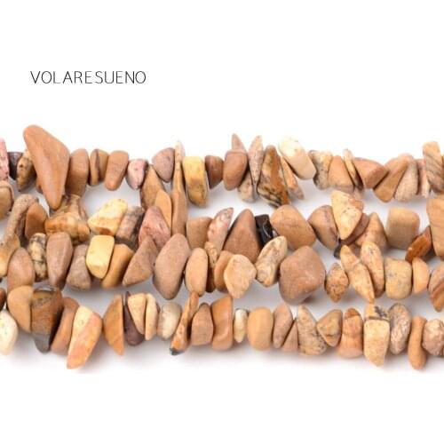 Irregular Picture Jaspers Freeform Chip Gravel Natural Loose Beads 16” Pick 3-5-8-12m Spacer Beads For Bracelet Jewelry Making