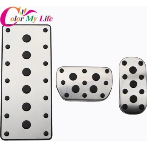 Color My Life Stainless Steel Car Pedal Protection Cover for Toyota Harrier 2005 - 2013 AT Gas Brake Dead Pedals Protector