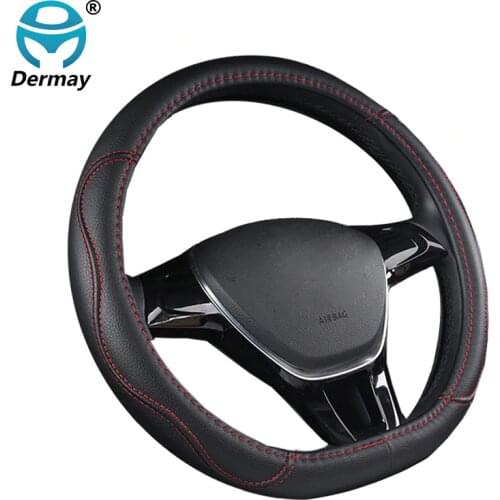 DERMAY Car Steering Wheel Cover D Type for Citroen C3-XR C4 Sega C4L Elysee DS3 DS4 DS5 DS3 Audi TT Volkswagen Golf 7