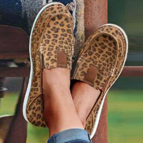 Womens Single Shoes 35-43 Yards European Leopard Color Round Head Women Flat Heel Single Shoes Suede Trendy Womens Shoes
