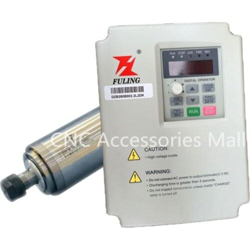 2.2kw water cooled spindle motor GDZ-23 ER20 D80mm 235mm 220V & 2.2kw DZB280B002.2L2DK VFD Inverter Variable Frequency Drive