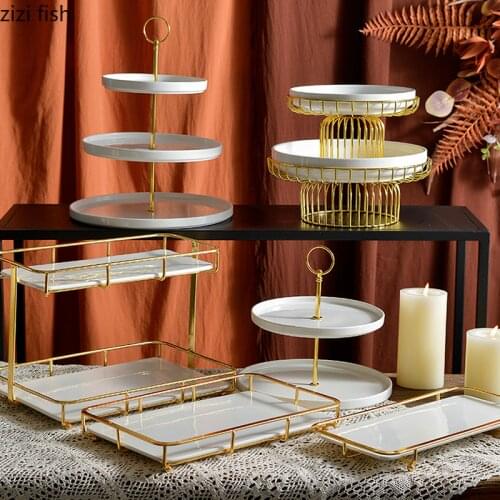 European Dessert Display Stand Wedding Holiday Decoration Household Cake Stand Dessert Pastry Tray Snack Fruit Tray Home Decor
