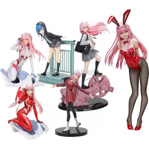 28cm Anime Figure DARLING in the FRANXX Zero Two Zero Two Action Figure Ichigo Bunny Girl Figurine Collection Model Doll Gift