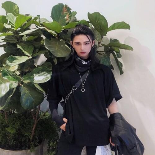 2019 summer Korean round neck loose tide brand half sleeve youth solid color bat sleeve short sleeve t-shirt men and women