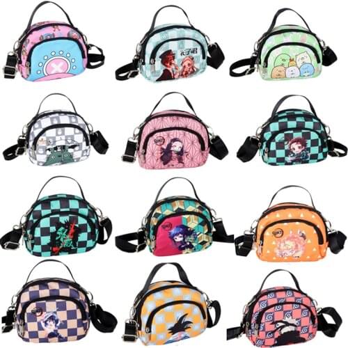 Demon Slayer Hashibira Inosuke Kamado Nezuko Tony Tony Chopper Son Goku Ninja Totoro Canvas Satchel Bag Shoulder Student handbag