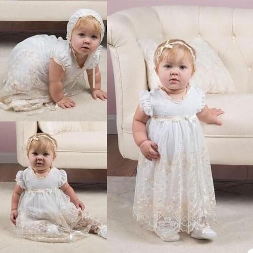 Custom Made Country Style Christening Dresses For Babies Lace Appliques Toddler Baptism Gowns Kids Beaded First Communication Dr