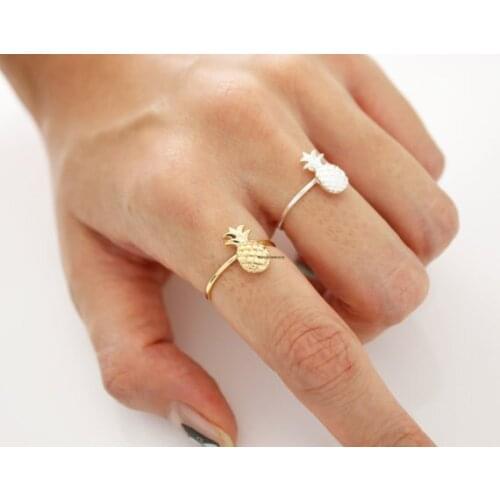 Anillos Mujer Pineapple Rings For Women Girl Personality Statement Jewelry Anel Cute Knuckle Ring