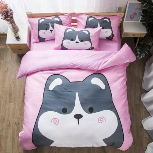 3pcs Bedding Set Flamingo Pattern Pink White Duvet Cover Sheet Pillowcase Adult Kids Child Soft Cotton Bed Linens Quilt Case