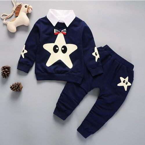 Baby Clothing Sets Kids Clothes Autumn Baby Sets Kids Long Sleeve Sports Suits Bow Tie T-shirts + Pants Boys Clothes