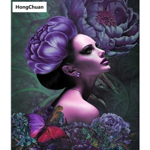 Beautiful Woman DIY, Diamond Painting Cross Stitch Eyeliner Ladies Needlework Home Decoration Square Mosaic 5D DiamondEmbroidery