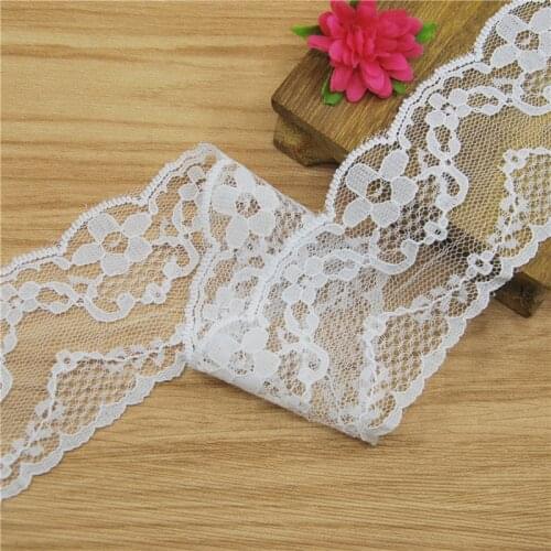 50mm Polyester Lace Trim White Fabric Sewing Accessories Cloth Wedding Dress Decoration Ribbon Craft Supplies 200yard L912