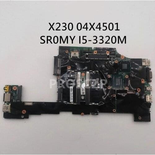 Free shipping FOR for X230 X230I Laptop motherboard 04X4501 With SR0MY I5-3320M CPU SLJ8A QM77 100% Tested OK +Free shipping