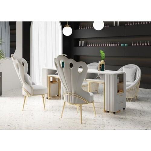 Marble Manicure Desk & Chair Set web celebrity Double Solid Wood Single-Double Table Special Manicure Shop Manicure Table