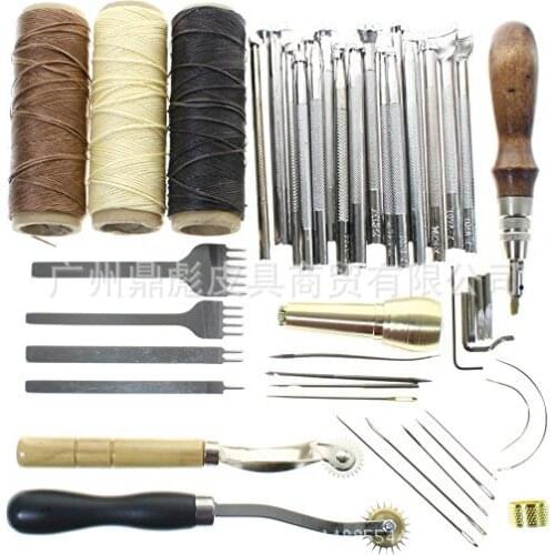 DIY leather tool set of 48, handmade leather printing tool set, leather craft set 04
