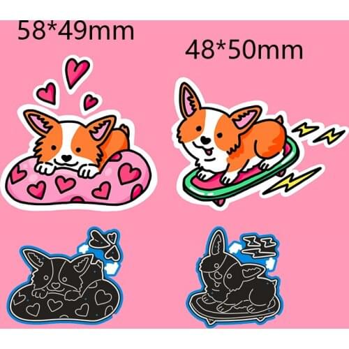 58*49/48*50mm 2pcs dogs new Metal Cutting Dies for decor card DIY Scrapbooking stencil Paper Album template Dies