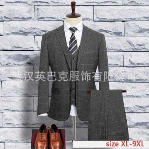 New fashion high quality Wedding Dress Three Piece Set Trousers Vest Single Breasted Formal Mens Suits plus size XL-6XL7XL8XL9XL