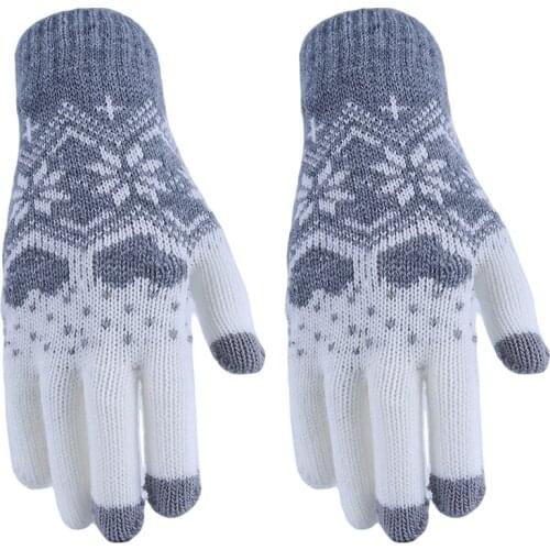 New Female Winter Gloves For Skiing Touch Screen Mittens For Women Christmas Snowflake Full Finger Wrist Warm Gloves Gants Femme