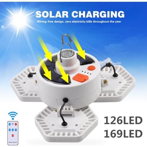 Camping Light Portable Lantern Waterproof Lamp Camp With Solar/USB Rechargeable Battery 126LED Solar Lantern Outdoor/Tent/Hiking