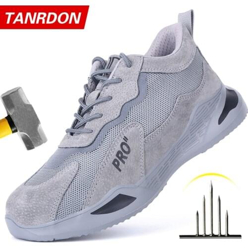 Work Safety Shoes Anti-Smashing Steel Toe Puncture Proof Construction Lightweight Breathable Sneakers Boots Men Women Air Light