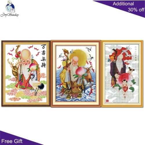 Joy Sunday Longevity R248R337R342 Home Decor Longevity Celebration The Great Emperor of Longevity of the South Pole Cross Stitch