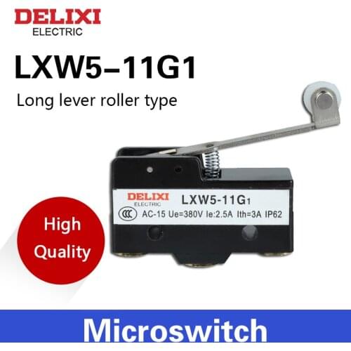 DELIXI high-quality LXW5-11G1 Roller Hinge Arm SPDT Momentary Limit Switch 3 Screw Terminal Panel Mount Microswitch CM-1703