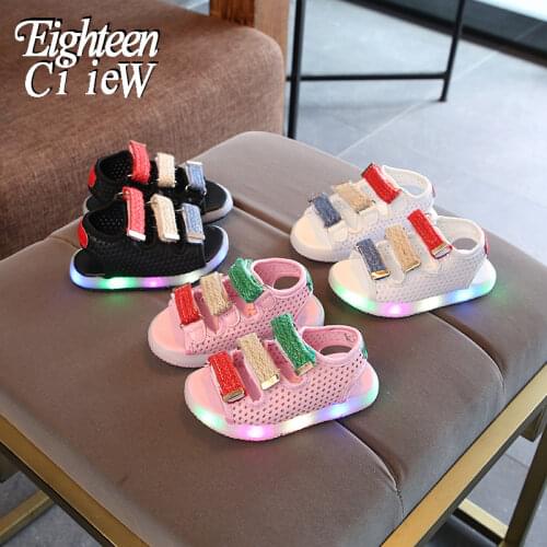 Children LED Glowing Sandals luminous Kids Shoes Baby Fashion light up Sport shoes Casual Soft Bottom Non-Slip Baby Sandals